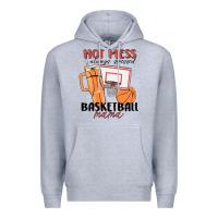 Heather Grey hot mess always stressed basketball mama Premium Hoodie - MaliasSmallBusiness