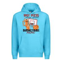 Ocean Blue hot mess always stressed basketball mama Premium Hoodie - MaliasSmallBusiness