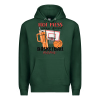 Sports Green hot mess always stressed basketball mama Premium Hoodie - MaliasSmallBusiness