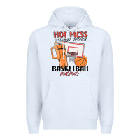 White hot mess always stressed basketball mama Premium Hoodie - MaliasSmallBusiness