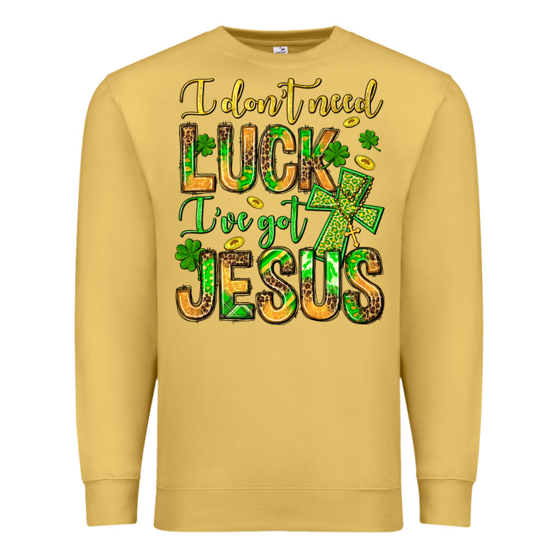 I Don't Need Luck I've Got Jesus Premium Sweatshirt by Jasminsmagicworld | Teevron