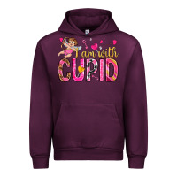 Mauve Wine i am with cupid Urban Hoodie - NancyCooperArtShop