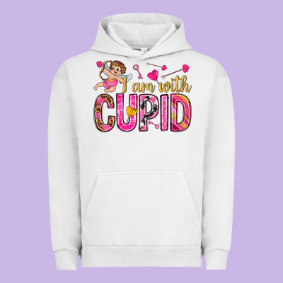 I Am With Cupid Urban Hoodie Designed By Nancycooperartshop
