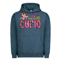 Pigment Midnight Navy i am with cupid Urban Hoodie - NancyCooperArtShop