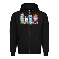 Black rabbit coffee cups Zipper Hoodie - Zillion Design Studio