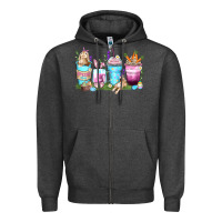 Rabbit Coffee Cups Zipper Hoodie | Teevron