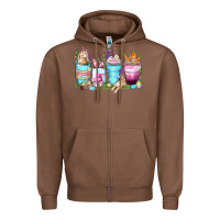 Chestnut rabbit coffee cups Zipper Hoodie - Zillion Design Studio