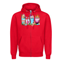 Red rabbit coffee cups Zipper Hoodie - Zillion Design Studio