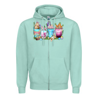 Seafoam rabbit coffee cups Zipper Hoodie - Zillion Design Studio