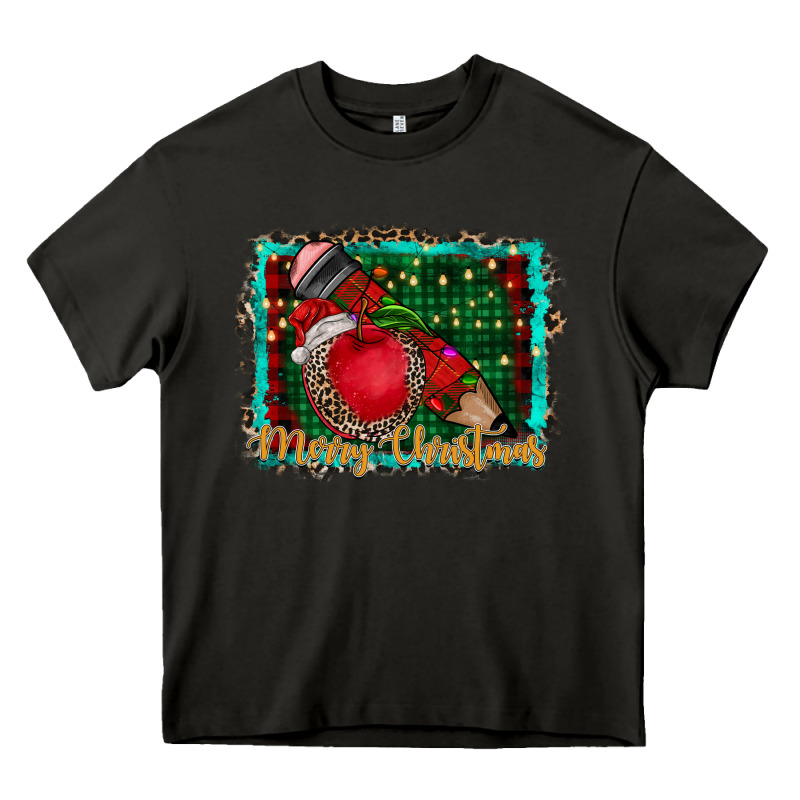Merry Christmas Teacher Heavy Core Tee by CowhideDigitalArt | Teevron