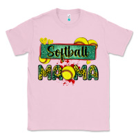 Bubblegum Pink softball mama with leopard Classic Tee - Zillion Design Studio