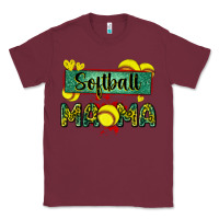 Burgundy softball mama with leopard Classic Tee - Zillion Design Studio