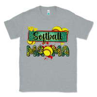 Heather Grey softball mama with leopard Classic Tee - Zillion Design Studio