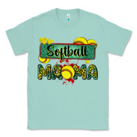 Seafoam softball mama with leopard Classic Tee - Zillion Design Studio