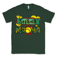 Sports Green softball mama with leopard Classic Tee - Zillion Design Studio