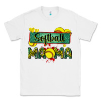 White softball mama with leopard Classic Tee - Zillion Design Studio