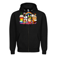 Black rainbow coffee cups Zipper Hoodie - Zillion Design Studio