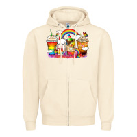 Sandshell rainbow coffee cups Zipper Hoodie - Zillion Design Studio