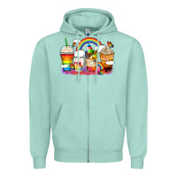 Seafoam rainbow coffee cups Zipper Hoodie - Zillion Design Studio