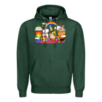Sports Green rainbow coffee cups Zipper Hoodie - Zillion Design Studio