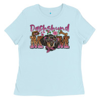 Baby Blue dachshund mom Ladies Tee - BarkalooDesign