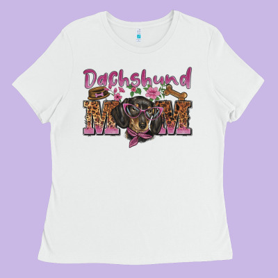 Dachshund Mom Ladies Tee Designed By Barkaloodesign