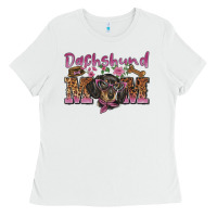 White dachshund mom Ladies Tee - BarkalooDesign
