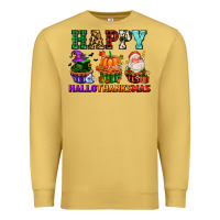 Antique Gold happy hallothanksmas with cupcakes Premium Sweatshirt - AdoDesignShop