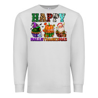 Dove Grey happy hallothanksmas with cupcakes Premium Sweatshirt - AdoDesignShop