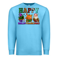 Ocean Blue happy hallothanksmas with cupcakes Premium Sweatshirt - AdoDesignShop