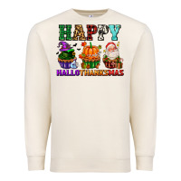 Sandshell happy hallothanksmas with cupcakes Premium Sweatshirt - AdoDesignShop