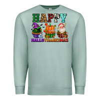 Happy Hallothanksmas With Cupcakes Premium Sweatshirt | Teevron