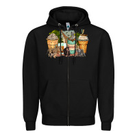 Black safari animals coffee cups Zipper Hoodie - Zillion Design Studio