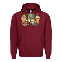 Burgundy safari animals coffee cups Zipper Hoodie - Zillion Design Studio