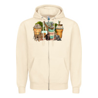 Sandshell safari animals coffee cups Zipper Hoodie - Zillion Design Studio
