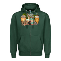 Sports Green safari animals coffee cups Zipper Hoodie - Zillion Design Studio