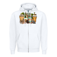 White safari animals coffee cups Zipper Hoodie - Zillion Design Studio