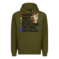 Army Green always unique autism Premium Hoodie - MaliasSmallBusiness