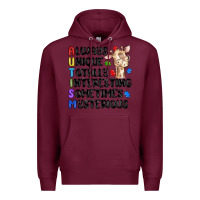 Burgundy always unique autism Premium Hoodie - MaliasSmallBusiness