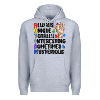 Heather Grey always unique autism Premium Hoodie - MaliasSmallBusiness