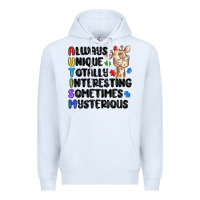 White always unique autism Premium Hoodie - MaliasSmallBusiness