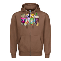 Chestnut boss babe coffee cups Zipper Hoodie - Zillion Design Studio