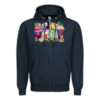 Navy boss babe coffee cups Zipper Hoodie - Zillion Design Studio