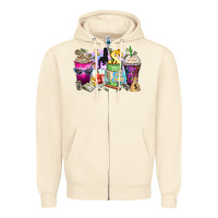 Sandshell boss babe coffee cups Zipper Hoodie - Zillion Design Studio