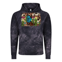 Cloud Black cactus boot background Vintage Hoodie - AdoDesignShop
