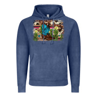 Vintage Denim cactus boot background Vintage Hoodie - AdoDesignShop