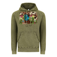 Vintage Olive cactus boot background Vintage Hoodie - AdoDesignShop