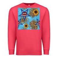 Cardinal american star and sunflower seamless  pattern Premium Sweatshirt - BundleAndBundleShop