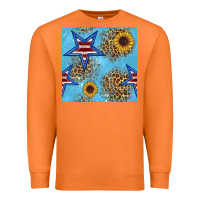 Carrot american star and sunflower seamless  pattern Premium Sweatshirt - BundleAndBundleShop