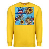 Lemon american star and sunflower seamless  pattern Premium Sweatshirt - BundleAndBundleShop